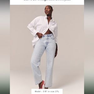 Abercrombie & Fitch curve love high rise loose jean light wash size 32 / 14 long